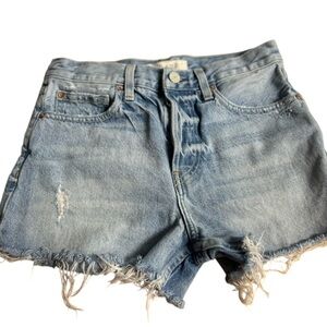 Trave Women's Distressed High-Waisted Denim Shorts Blue Size26‎